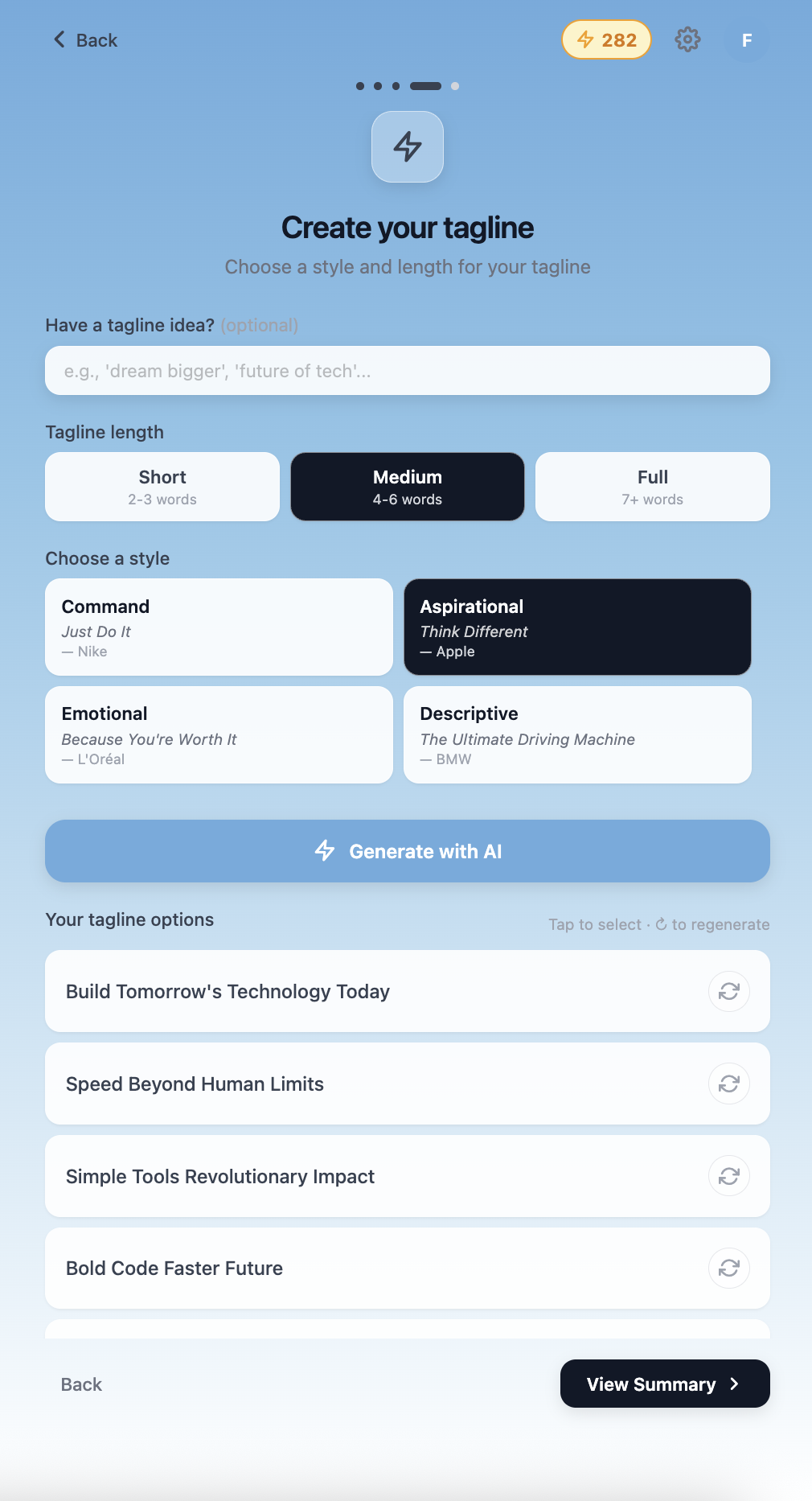 Generate Taglines