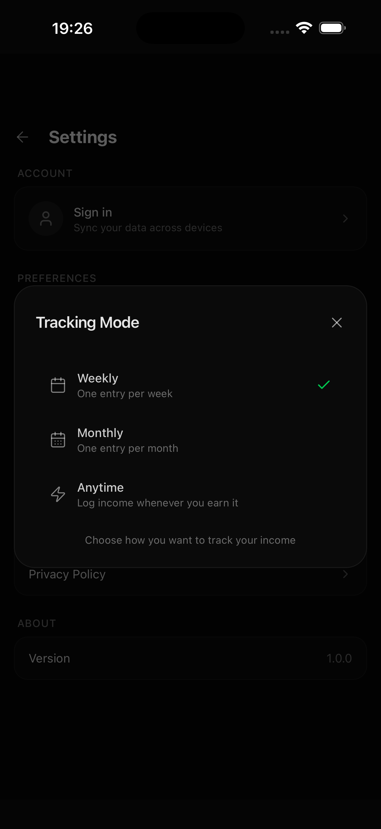 Tracking Mode